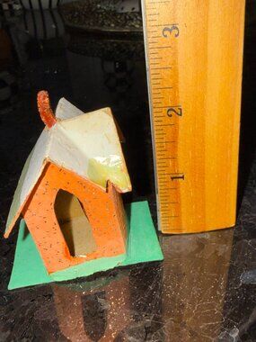 Vintage Putz House for Christmas Vignette Train Display Custom Handmade Treasure